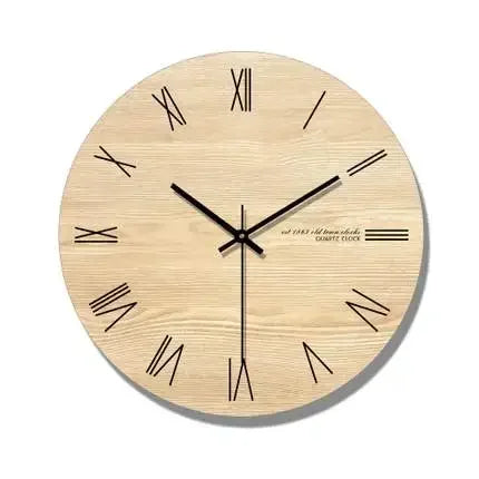 Horloge Murale Design Ronde en Bois, Silencieuse et Épurée – Sylvano