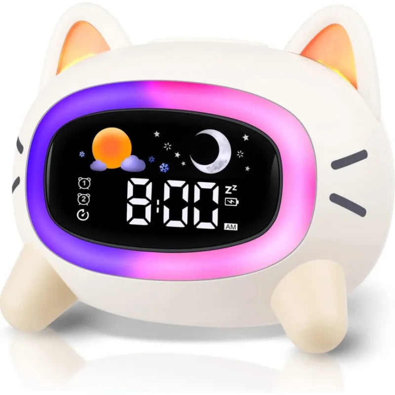 Réveil Enfant avec Entraînement au Sommeil, Sons Apaisants et 5 Motifs – Câlino