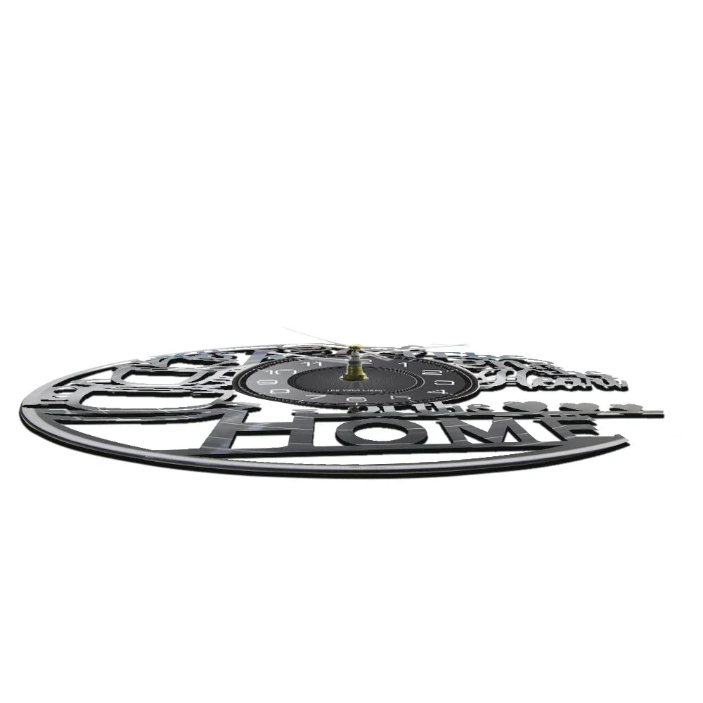 Horloge murale design en vinyle inspirée disque, décorative et silencieuse – Vinoria