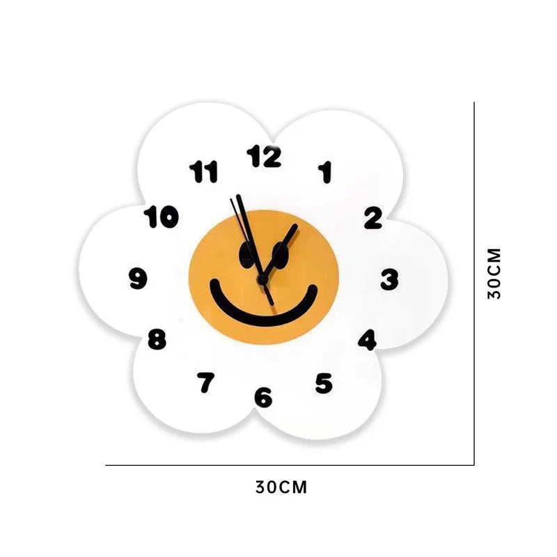 Horloge Murale Design Originale Tournesol Moderne en Acrylique, Silencieuse – Doxely