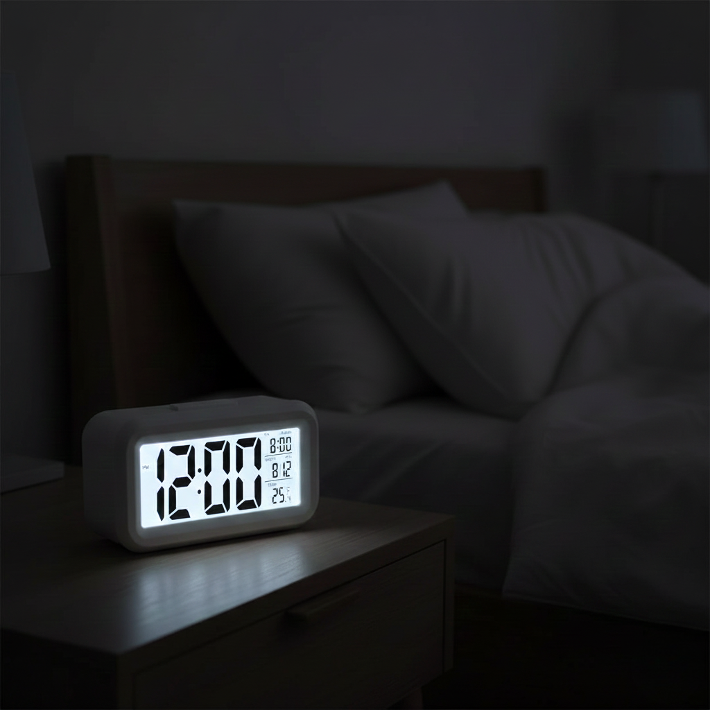 Horloge Numérique LED Grand Écran avec Snooze, Calendrier & Rétroéclairage – Noctira
