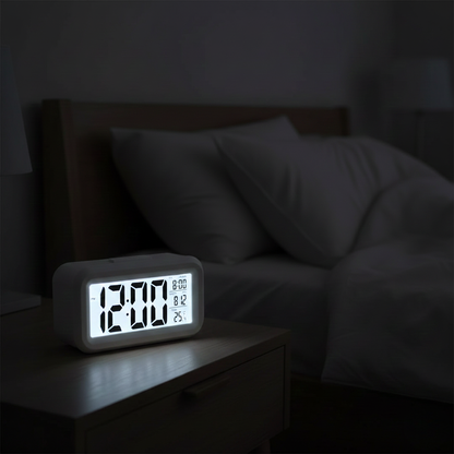 Réveil LED Grand Écran avec Snooze et Calendrier – Noctira