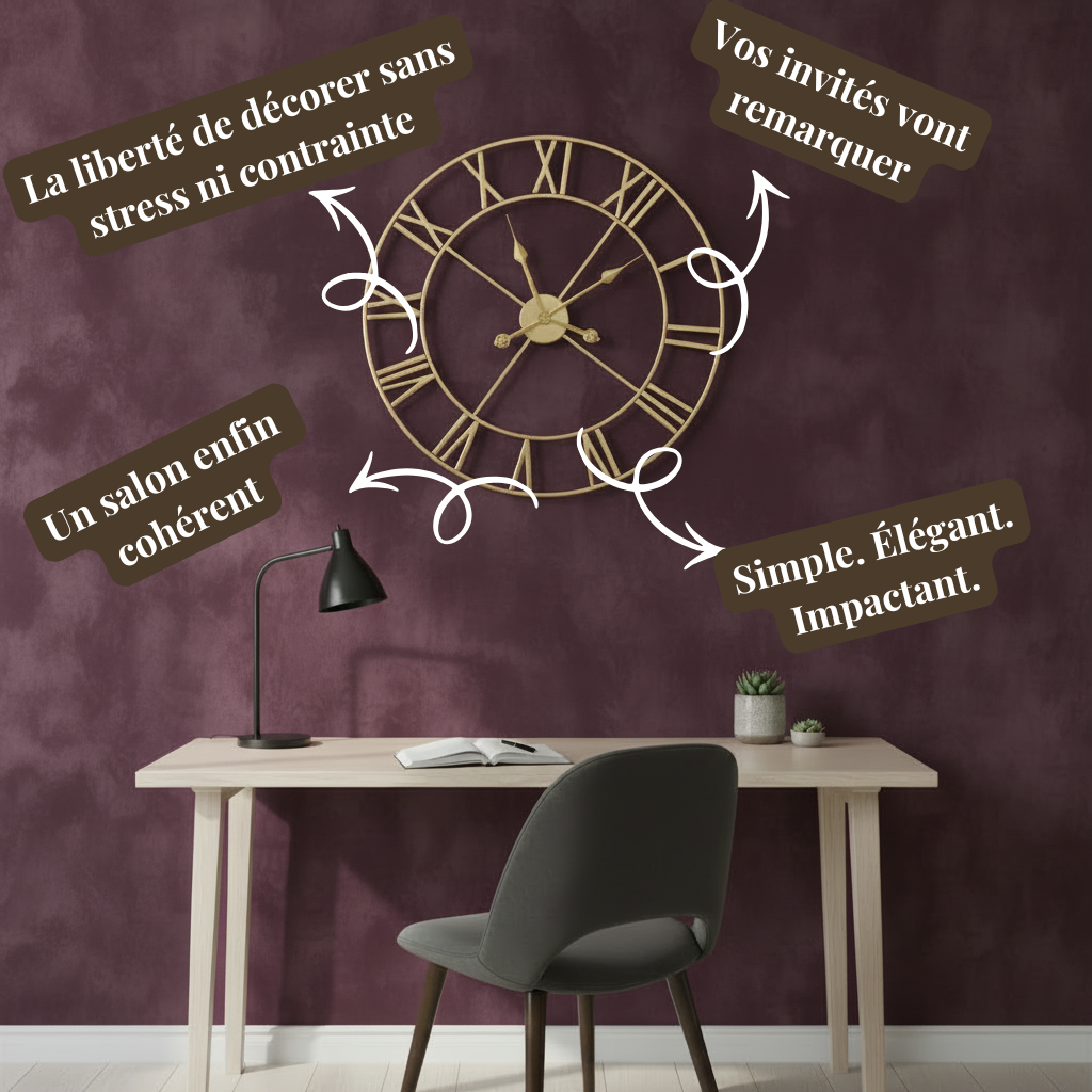Horloge Murale Dorée Classique Décorative – Valenza