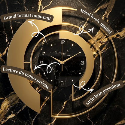 Horloge Murale Design Nordique en Métal Grand Format – Silencieuse, Luxe & Élégante pour Salon ou Hôtel – Luxious