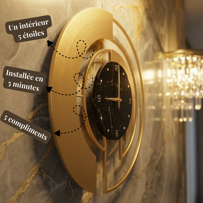 Horloge Murale Design Nordique en Métal Grand Format – Silencieuse, Luxe & Élégante pour Salon ou Hôtel – Luxious