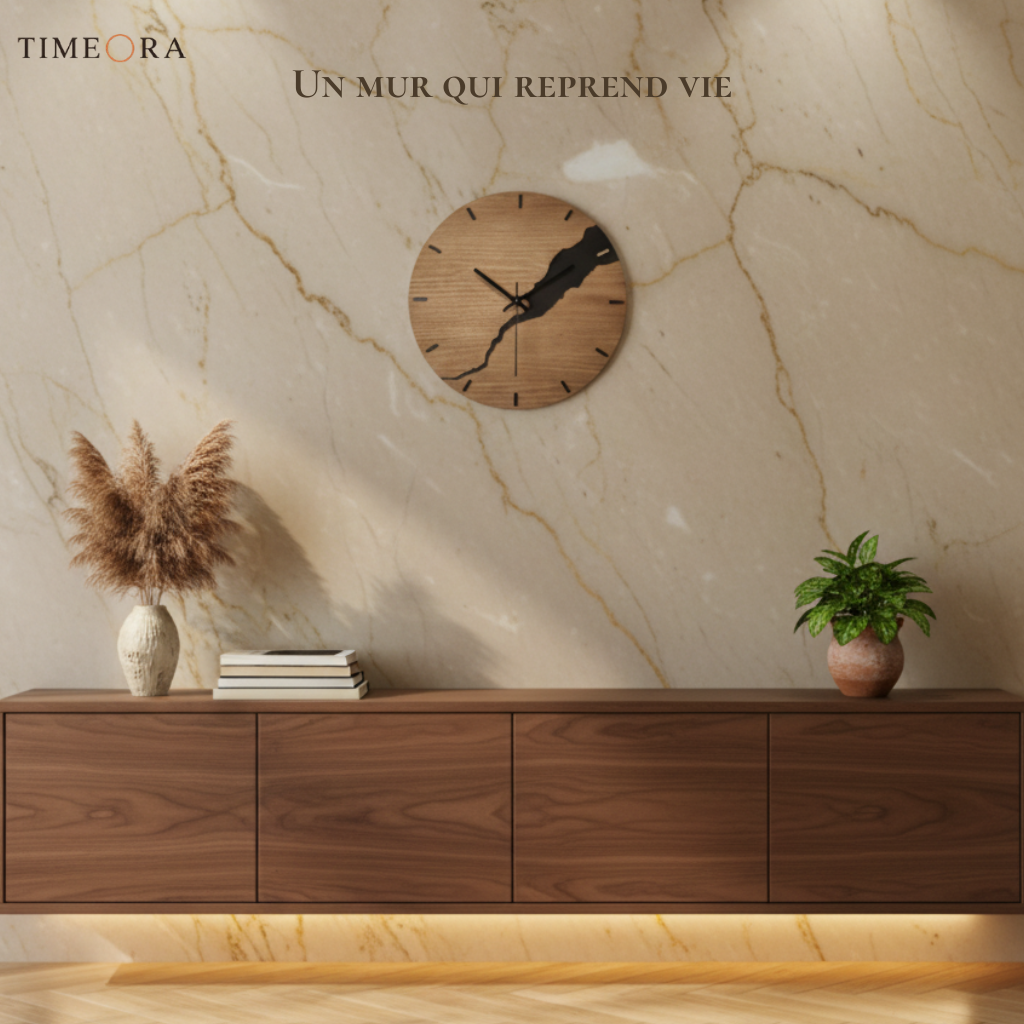 Horloge Murale en Verre et Cristal, Silencieuse et Décorative – Lignum