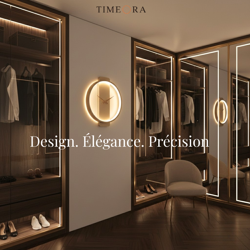 Horloge Murale LED Design Nordique – Éclairage Ambiant & Style Luxe – Luminoréa