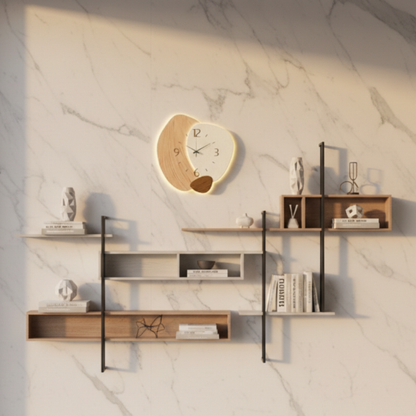 Horloge Murale Design LED Discrète pour Intérieur Moderne, Silencieuse – Solenne