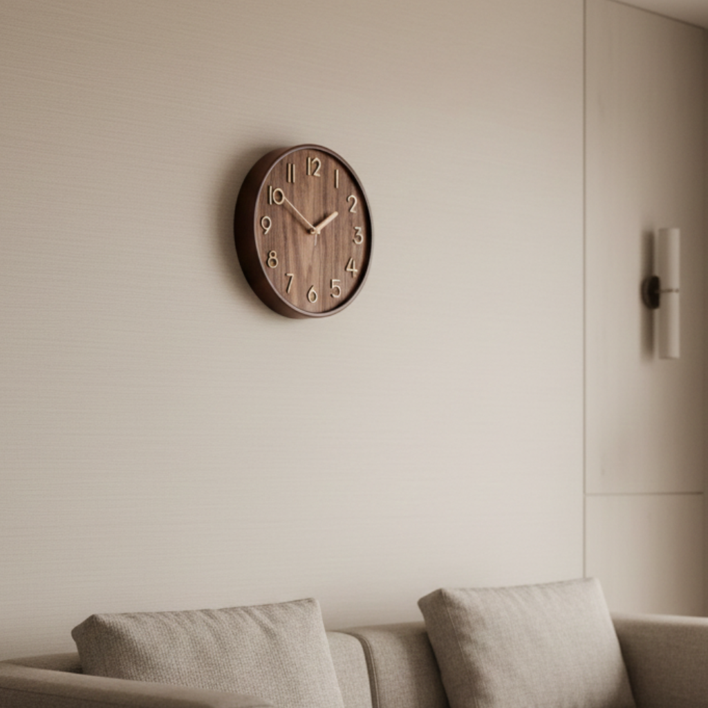 Horloge Murale Bois Massif Élégance Naturelle – Silva