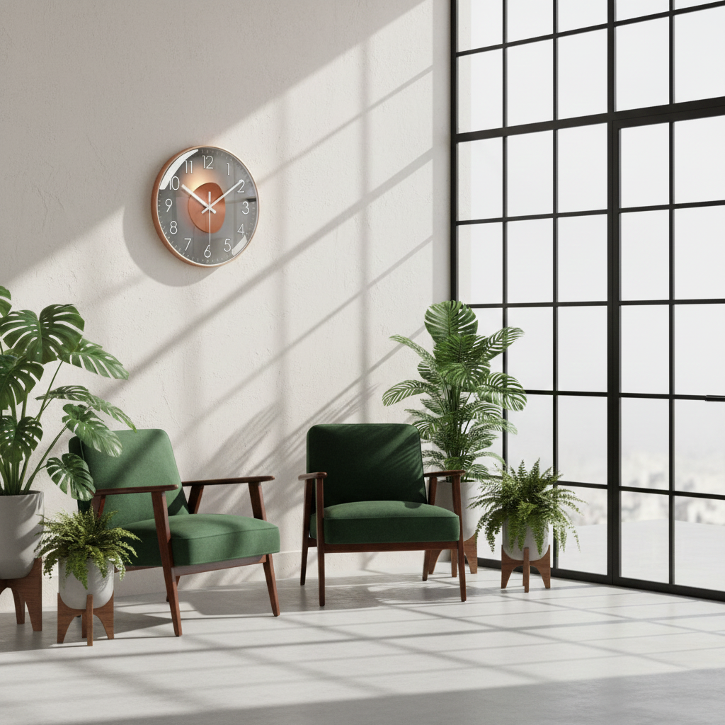Horloge Murale Design Ronde en Verre et Cristal, Silencieuse et Épurée – Orion