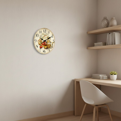 Horloge Murale en Bois Style Provençal, Silencieuse et Chaleureuse – Classiqua
