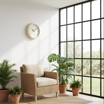 Horloge Murale Moderne Silencieuse Couleur Crème Lisibilité Optimale – Aurevia