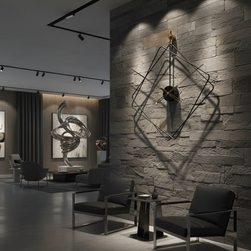 Horloge murale design grand format en métal noir, analogique et silencieuse – Nordica