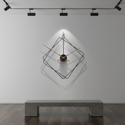 Horloge Murale Industrielle en Métal Noir, Grand Format Design, Analogique et Silencieuse – Nordica