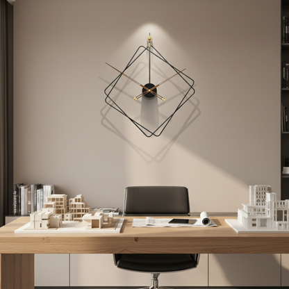 Horloge Murale Industrielle en Métal Noir, Grand Format Design, Analogique et Silencieuse – Nordica