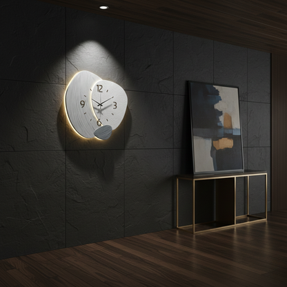 Horloge Murale Design LED Discrète pour Intérieur Moderne, Silencieuse – Solenne