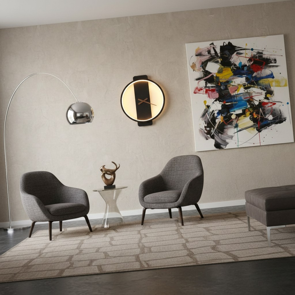 Horloge Murale LED Design Nordique – Éclairage Ambiant & Style Luxe – Luminoréa