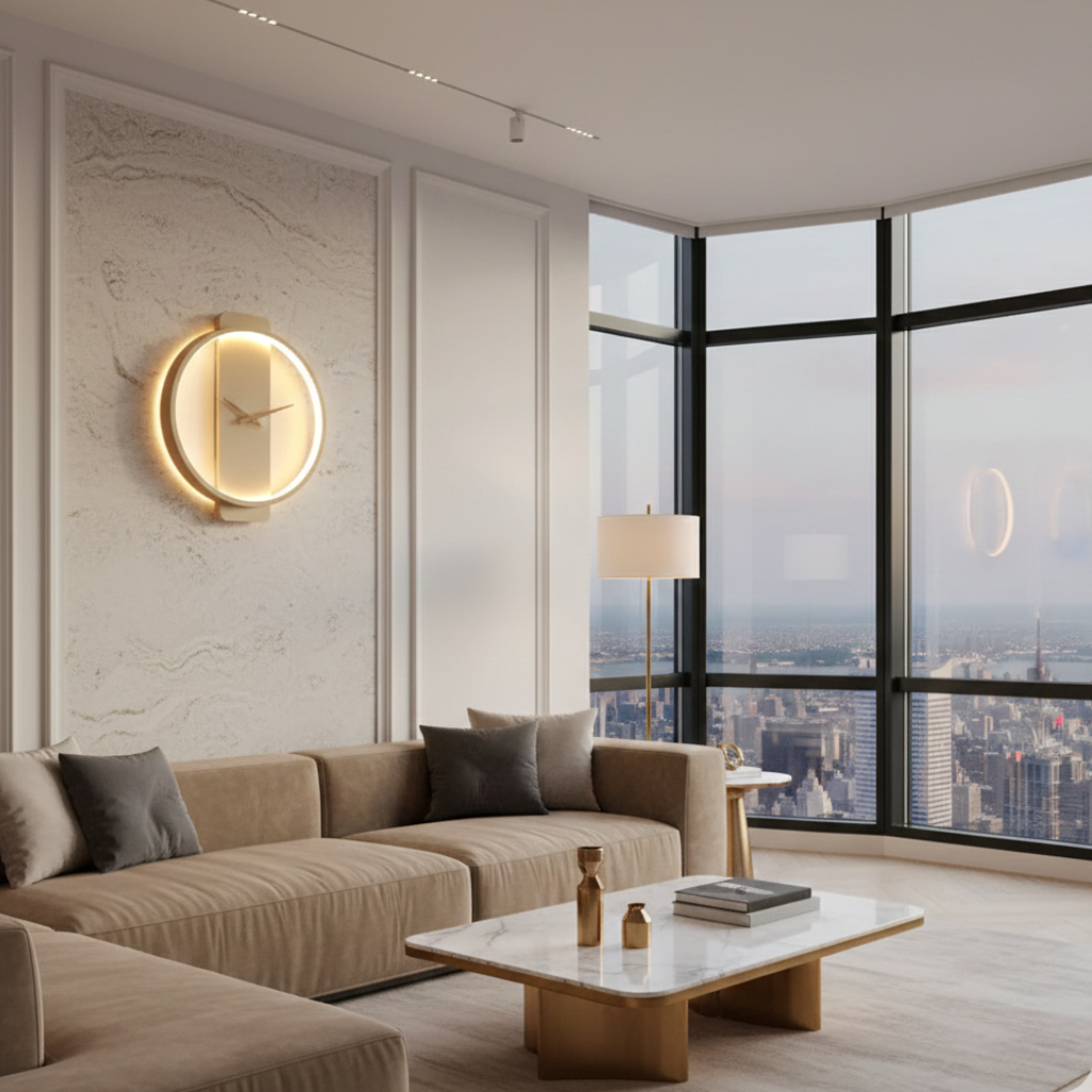 Horloge Murale LED Design Nordique – Éclairage Ambiant & Style Luxe – Luminoréa