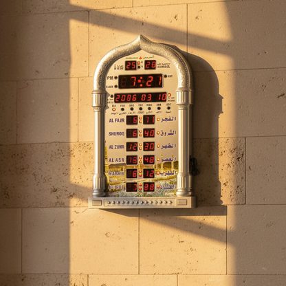 Réveil Azan Numérique avec Calendrier de Prières – Qibla Noor