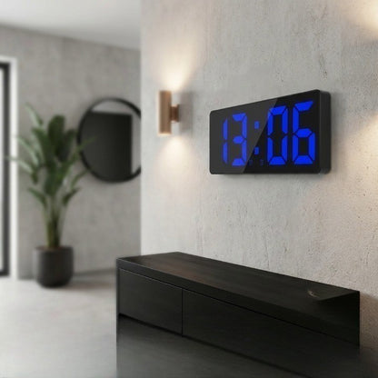 Réveil Miroir LED avec Commande Vocale et Snooze – Glowo