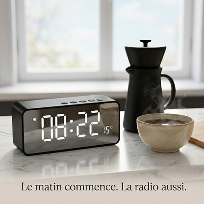 Réveil avec Enceinte Bluetooth Portable et Audio Véhicule – EchoRise Mini
