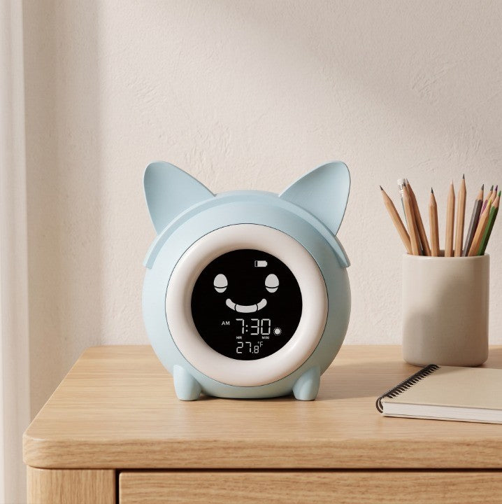 Réveil Enfant Tactile LED avec Affichage Température, Rechargeable – Tempéo