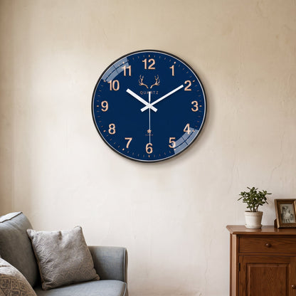 Horloge Murale Originale Paysage Peint Bleu Foncé, Silencieuse – Azuraine
