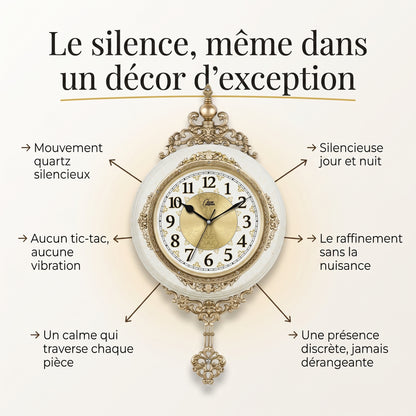 Horloge Murale Vintage Européenne Rétro avec Balancier, Silencieuse et Décorative – Auvedian