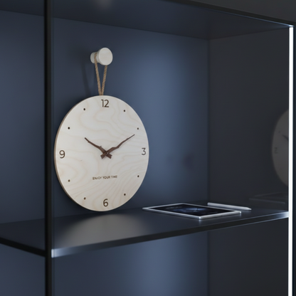 Horloge Murale en Bois au Style Nordique, Silencieuse et Décorative – Lunea