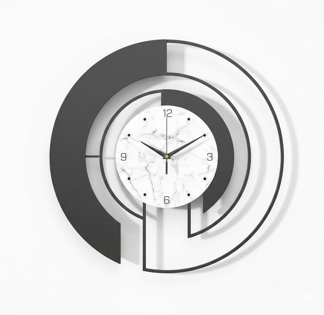 Horloge Murale Design Nordique en Métal Grand Format – Silencieuse, Luxe & Élégante pour Salon ou Hôtel – Luxious