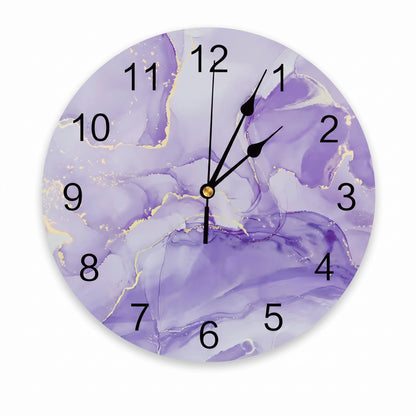 Horloge Murale Moderne Effet Marbre Dégradé Pastel, Silencieuse et Colorée – Pastella