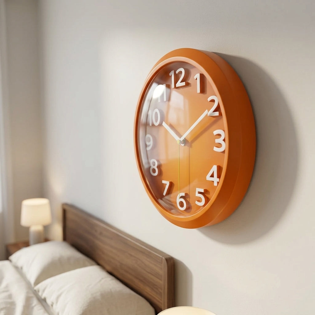 Horloge Murale Moderne Ronde en Acrylique, Silencieuse et Simple à Lire – Cubera