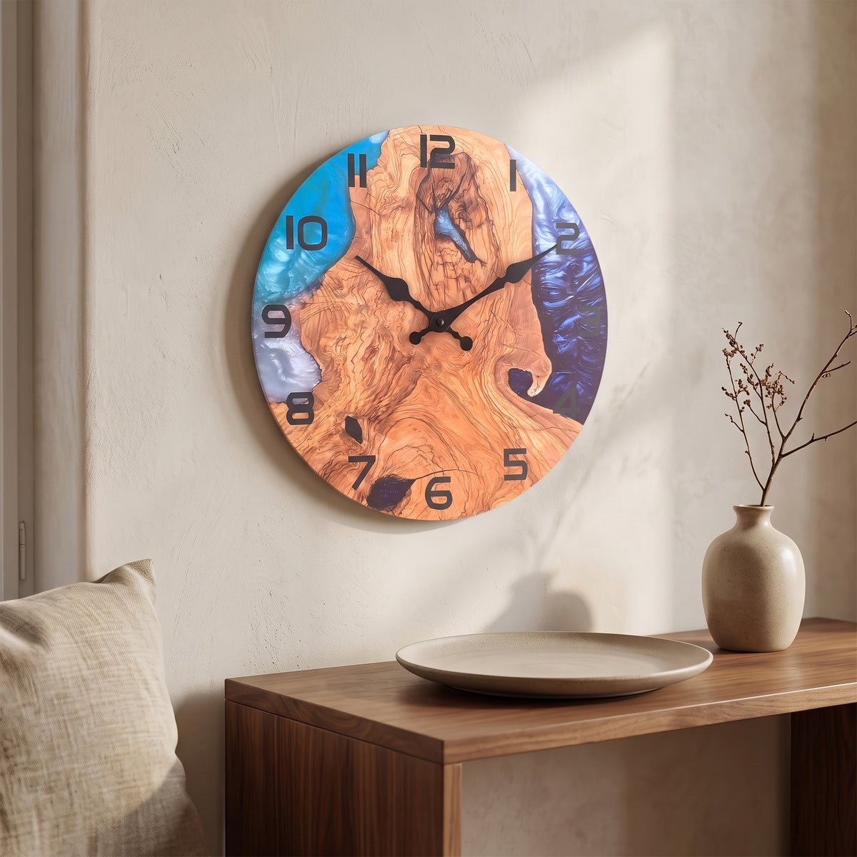 Horloge Murale Originale Motif Montagne Artistique, Silencieuse – Altavia