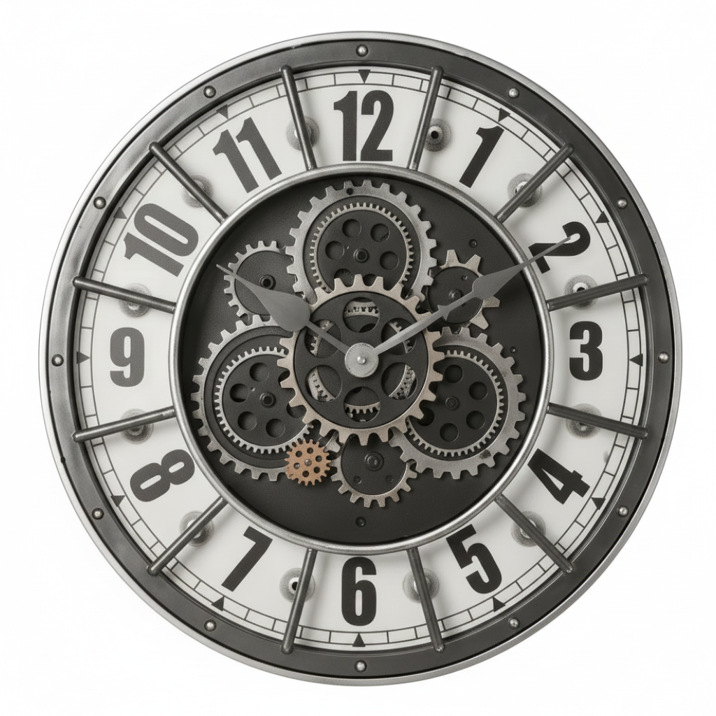 Horloge Murale Industrielle À Engrenages Style Steampunk, Silencieuse et Spectaculaire – Engrena
