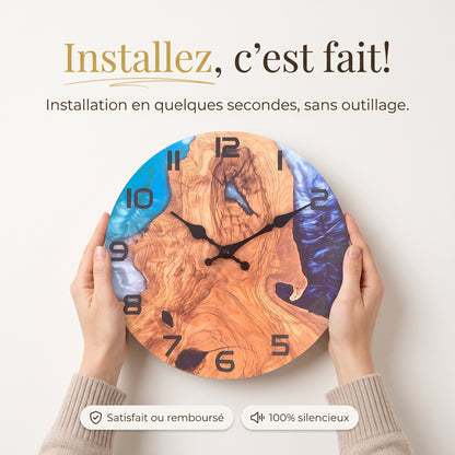 Horloge Murale Originale Motif Montagne Artistique, Silencieuse – Altavia