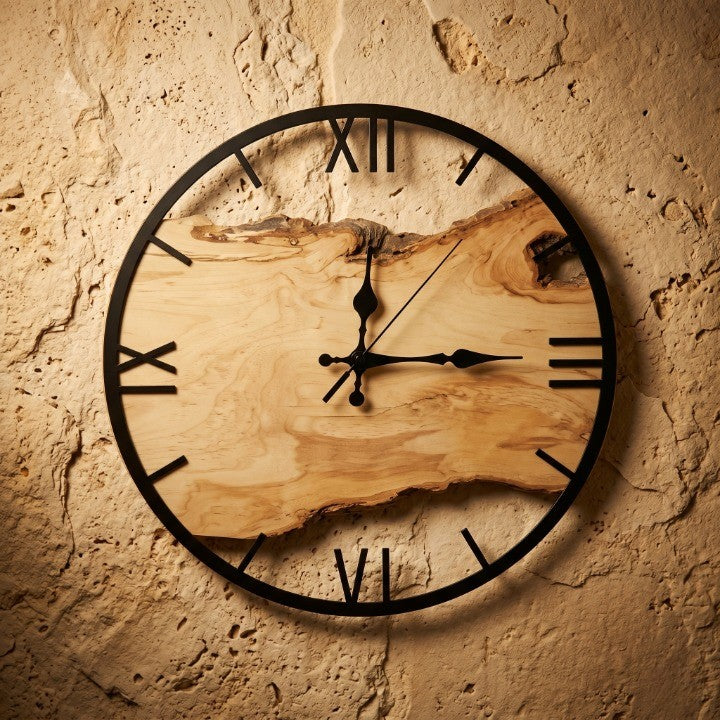 Horloge Murale Design Transparente en Acrylique Effet Bois, Silencieuse et Épurée – Norévia