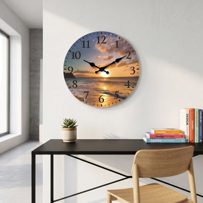 Horloge Murale Design Motif Bois en Bambou, Silencieuse et Multi-Espaces – Naturelo