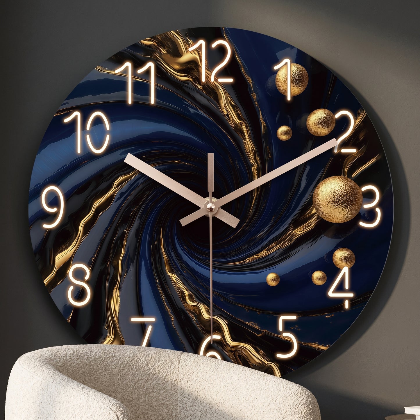 Horloge Murale Design Motif Abstrait en Bois, Silencieuse et Artistique – Artesia