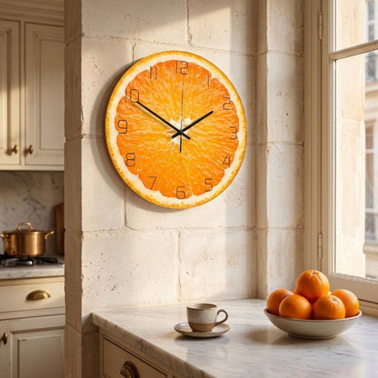 Horloge Originale Fruits Tropicaux en Acrylique, Silencieuse et Colorée – Fruvela