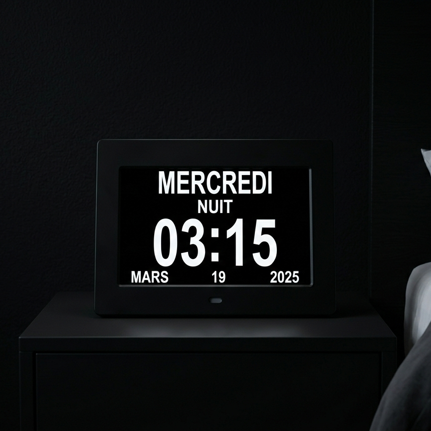 Horloge Numérique LED Calendrier Multilingue avec 12 Alarmes & Télécommande – Calendra