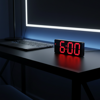 Réveil LED Miroir à Commande Vocale et Mode Nuit – Noctyra