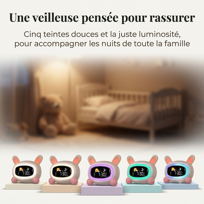 Réveil Enfant avec Entraînement au Sommeil, Sons Apaisants et 5 Motifs – Câlino