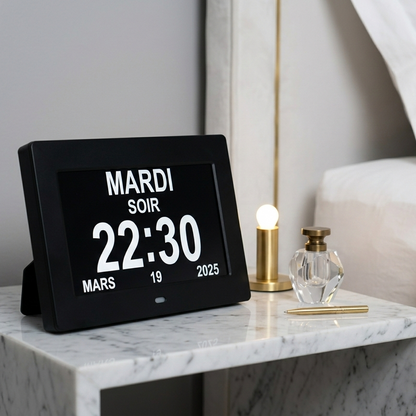 Réveil LED Calendrier Multilingue avec 12 Alarmes et Télécommande – Calendra