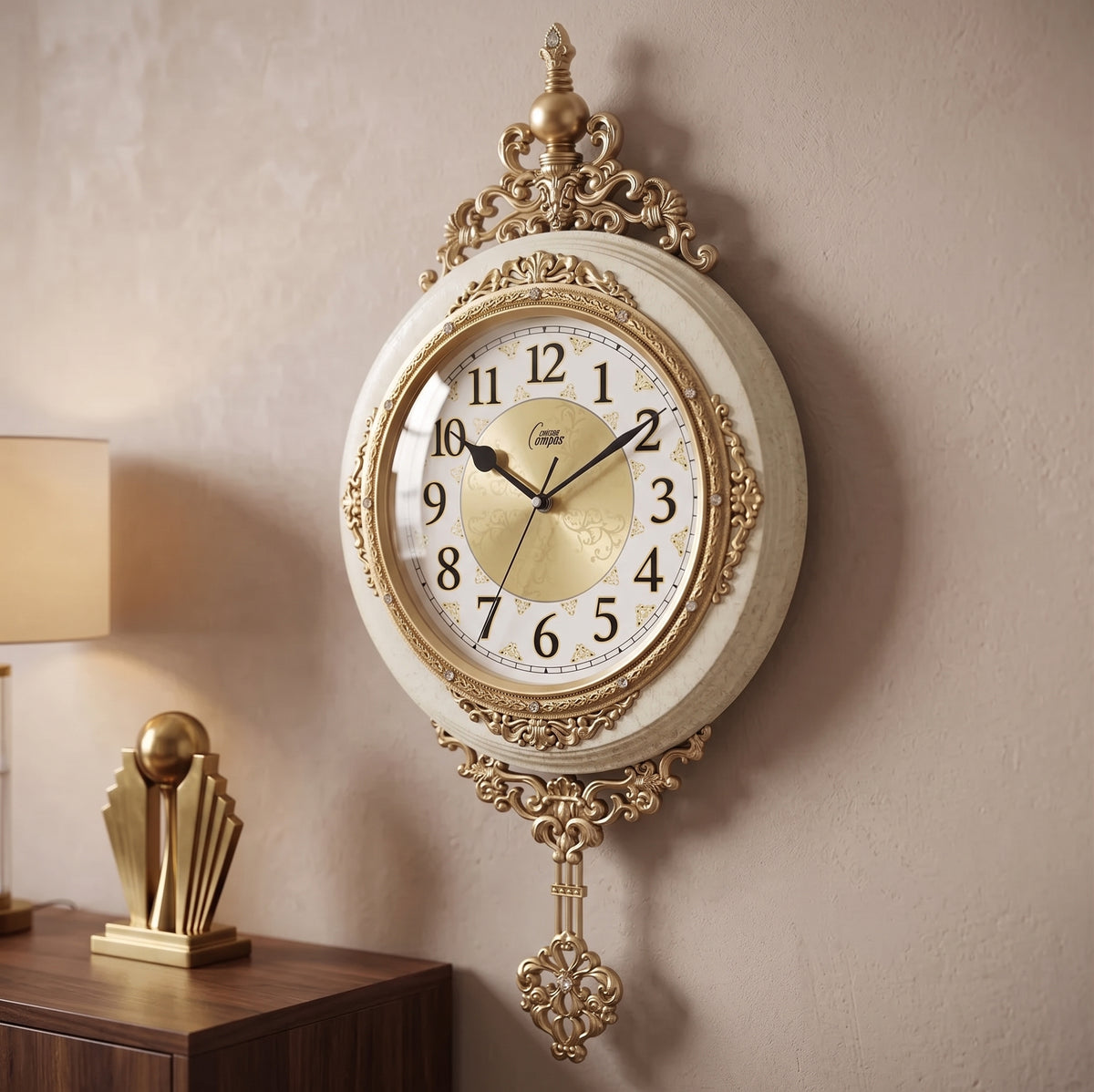 Horloge Murale Vintage Européenne Rétro avec Balancier, Silencieuse et Décorative – Auvedian