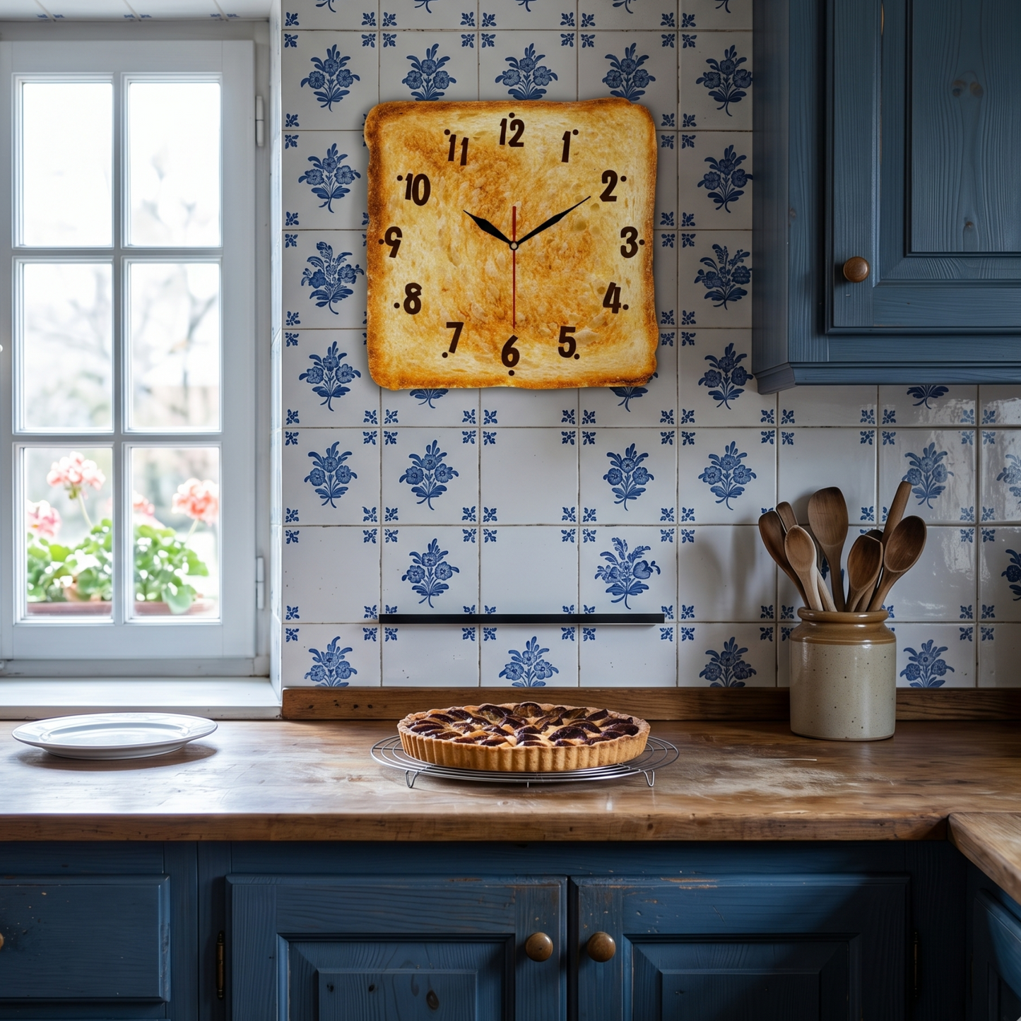 Horloge Murale Design Pain Grillé en Acrylique, Silencieuse et Originale – Toasta