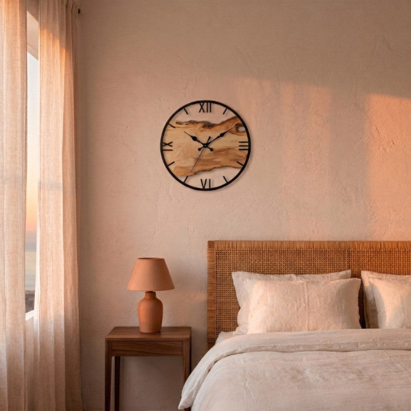 Horloge Murale Design Transparente en Acrylique Effet Bois, Silencieuse et Épurée – Norévia