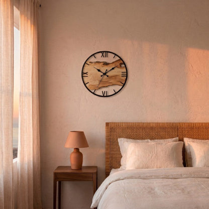 Horloge Murale Design Effet Bois Transparente, Silencieuse – Norévia