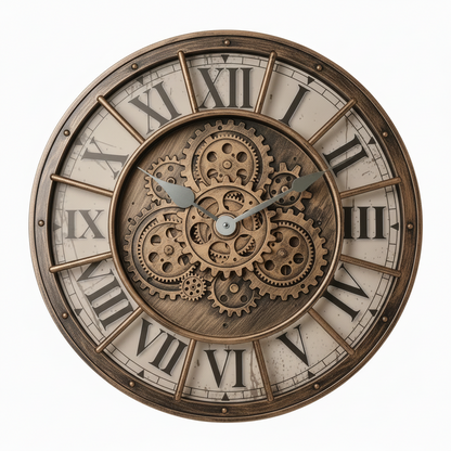 Horloge Murale Industrielle À Engrenages Style Steampunk, Silencieuse et Spectaculaire – Engrena