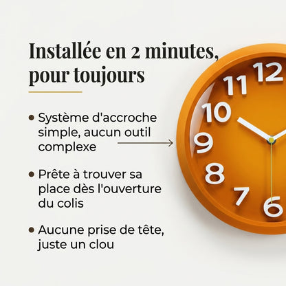 Horloge Murale Moderne Ronde en Acrylique, Silencieuse et Simple à Lire – Cubera