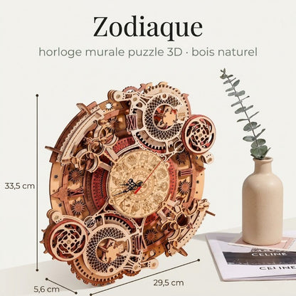 Horloge Originale DIY en Bois Steampunk à Assembler – Zodiaque